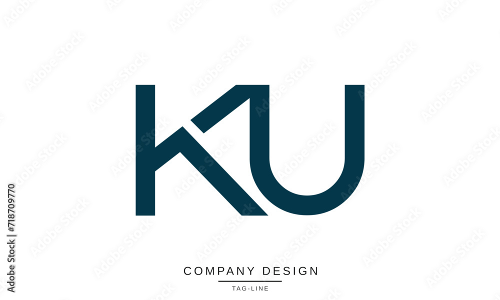 KU, UK, Abstract Letters Logo Monogram KU, UK, Abstract Letters Logo Monogram