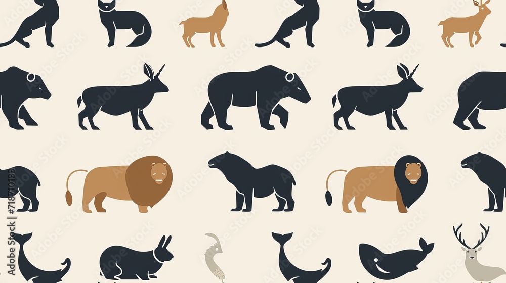 Obraz premium Seamless animal pattern