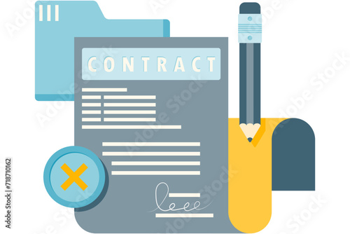 canceled work contract agreement sheet, rejected contract agreement