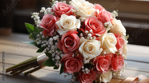 Blooming Love: A Pink Floral Paradise for Weddings, Anniversaries, and Celebrations, generative AI