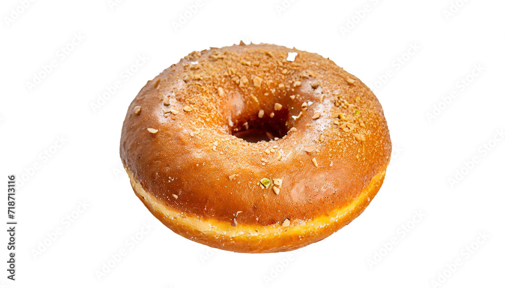 Donut isolated on transparent background. Realistic glazed donut.