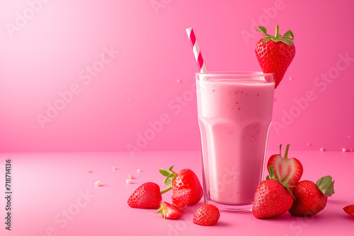 Strawberry smoothie with fresh berries