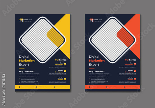 Vector digital marketing agency and corporate business flyer template