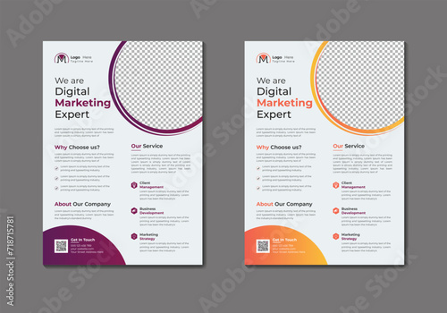 Vector digital marketing agency and corporate business flyer template