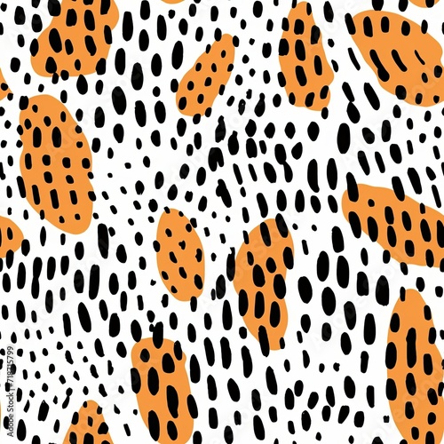 Orange and Black Pattern on White Background - Seamless Design for Various Projects