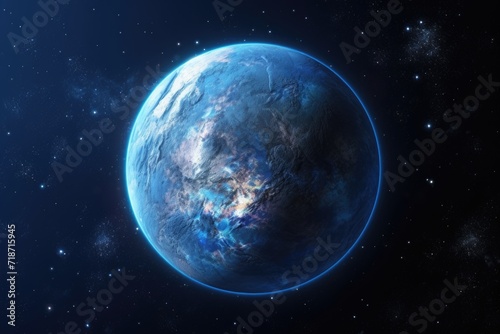 Blue planet and galaxy, image by NASA © darshika