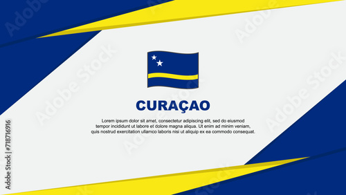 Curacao Flag Abstract Background Design Template. Curacao Independence Day Banner Cartoon Vector Illustration. Curacao