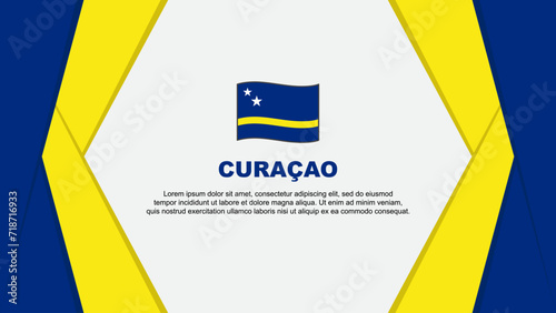 Curacao Flag Abstract Background Design Template. Curacao Independence Day Banner Cartoon Vector Illustration. Curacao Background