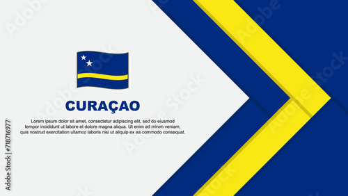 Curacao Flag Abstract Background Design Template. Curacao Independence Day Banner Cartoon Vector Illustration. Curacao Cartoon