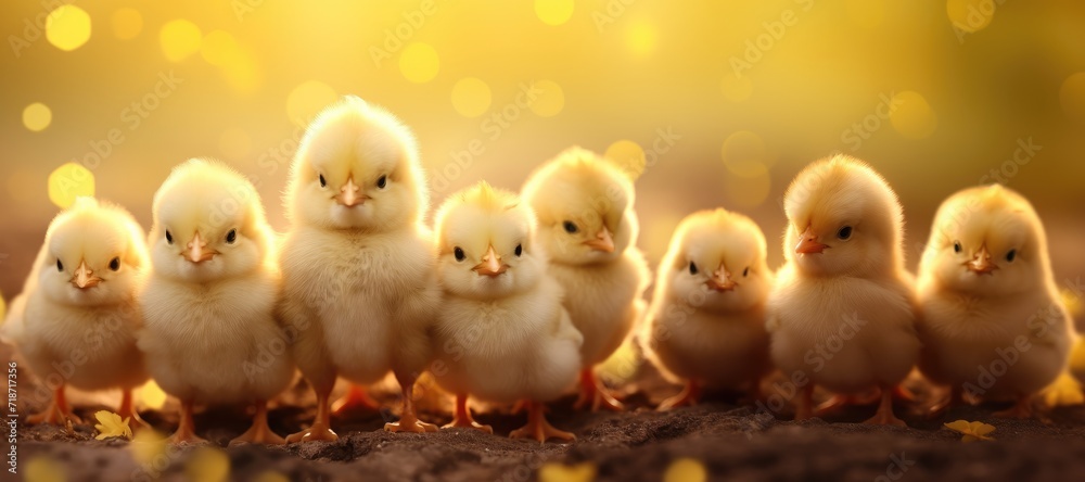 little chicks background. Spring, Easter, new life, birth card, banner little chicks background. Spring, Easter, new life, birth card, banner