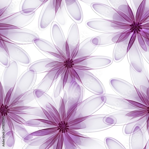 A Bunch of Purple Flowers on a White Background Pattern