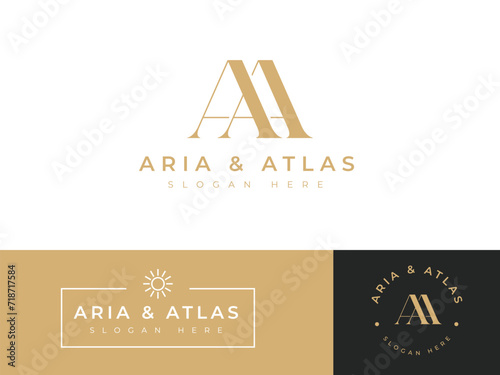 Abstract logo design concept for branding with initials letter