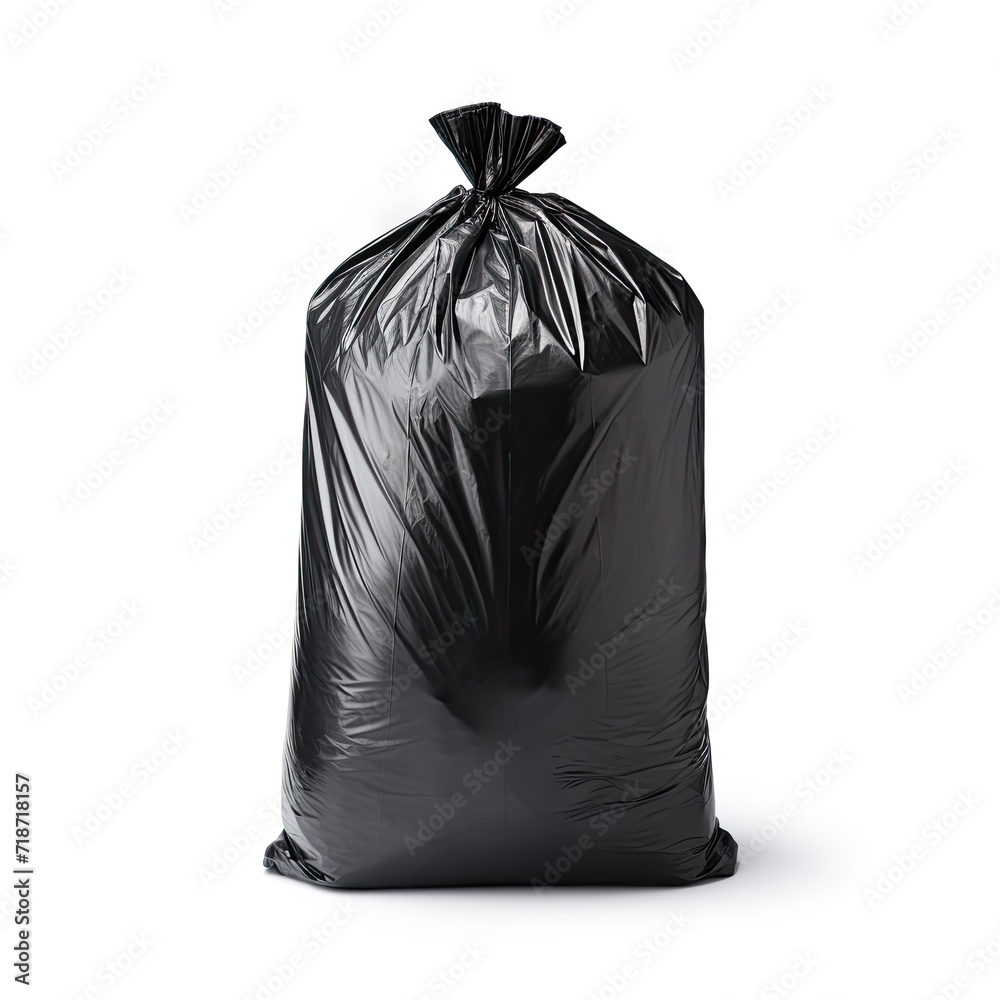 Photo of garbage bag rolled isolated on white background Photo of garbage bag rolled isolated on white background