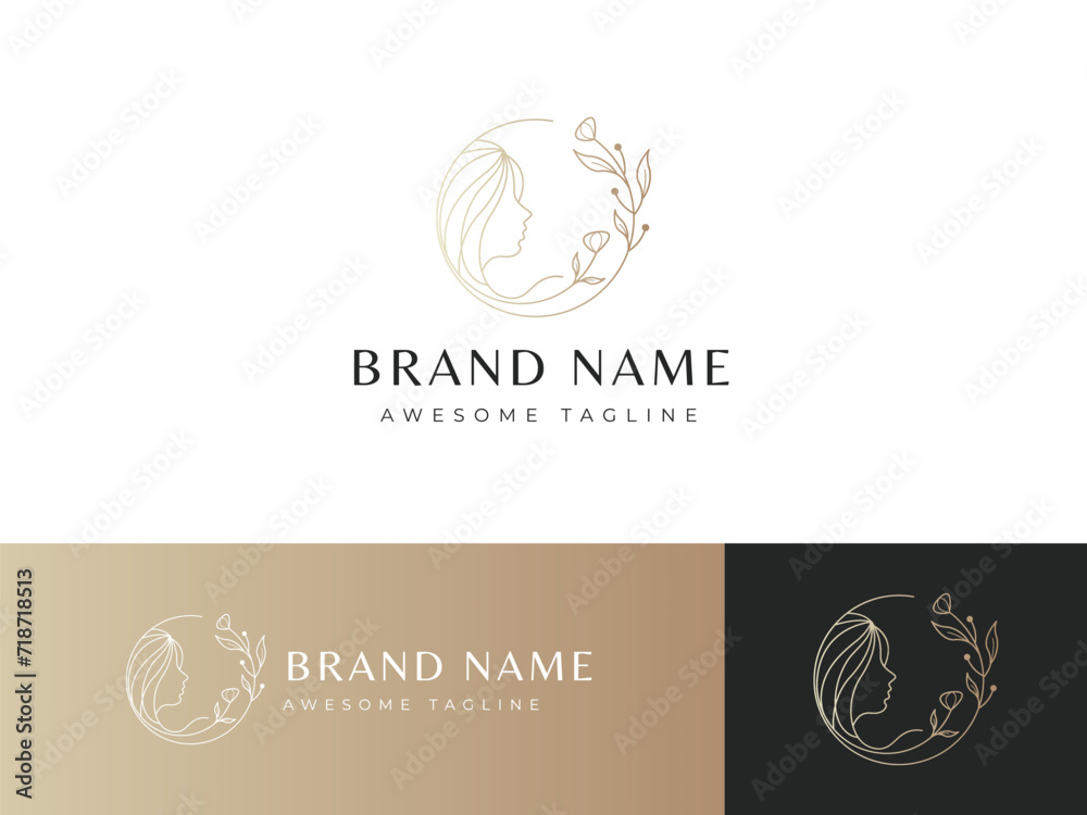 professional beauty flowers logo design