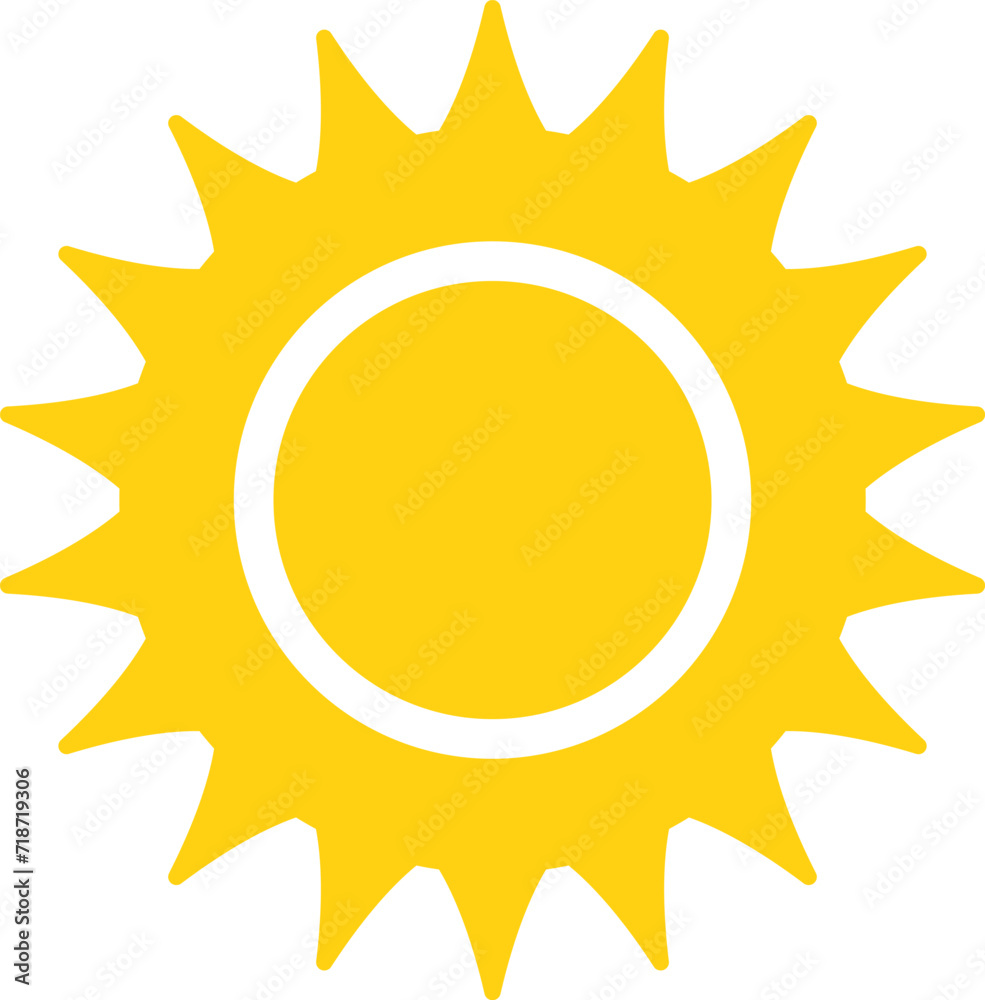 Vector cartoon sun icon. Shining light rays. Summer Isolated vector illustration. Vector cartoon sun icon. Shining light rays. Summer Isolated vector illustration.
