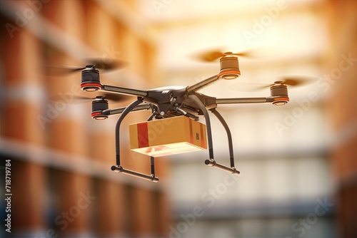 Drone shipping last mile delivery urban cargo drone fleet. Airborne delivery transportation, efficiency and speed in logistic. Urban drone deployment delivery services, airborne cargo transportation.