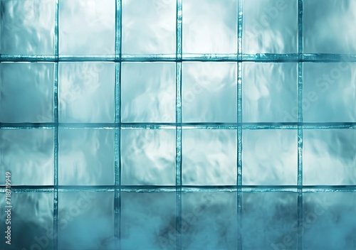 Abstract Blurred Glass Building Facade in Urban Setting.