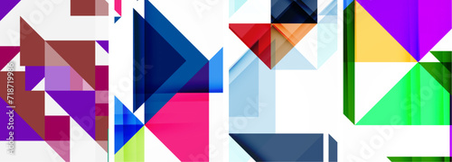 Triangle poster set for wallpaper, business card, cover, poster, banner, brochure, header, website