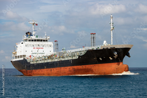 The Oil Products Tanker on the open sea