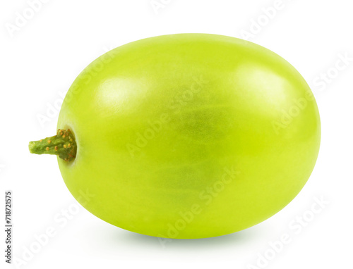 One green grape isolated on a transparent background.