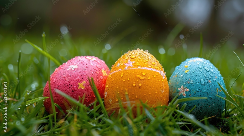 Colorful Easter Egg Hunt on a Sunny Spring Day Colorful Easter Egg Hunt on a Sunny Spring Day