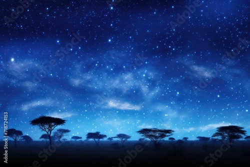 Night sky background with stars and galaxies over Kenya, Africa.