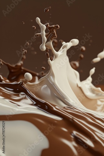 splashes of chocolate with milk. The concept of sweets