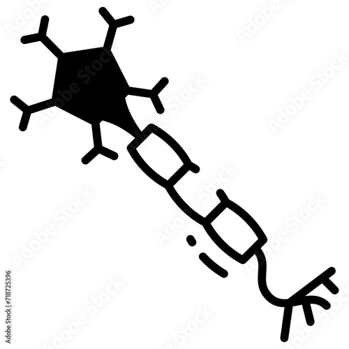 Neuron glyph and line vector illustration