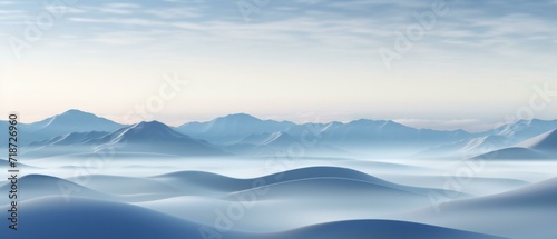 A 3d rendering of mountains and clouds. Generative AI.