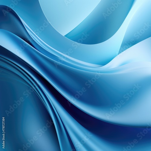 Blue abstract background with waves. Generative AI.