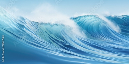 A large wave is shown in the ocean. Generative AI.