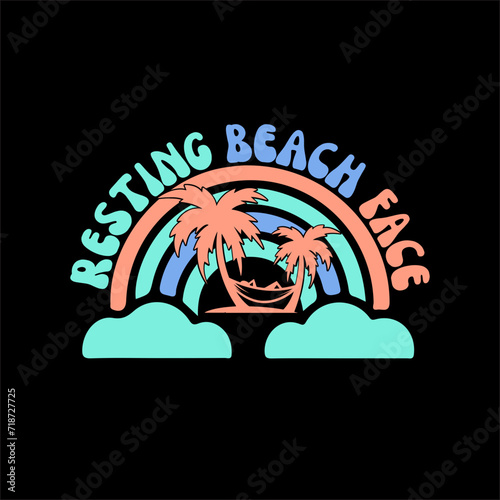 resting beach face SVG