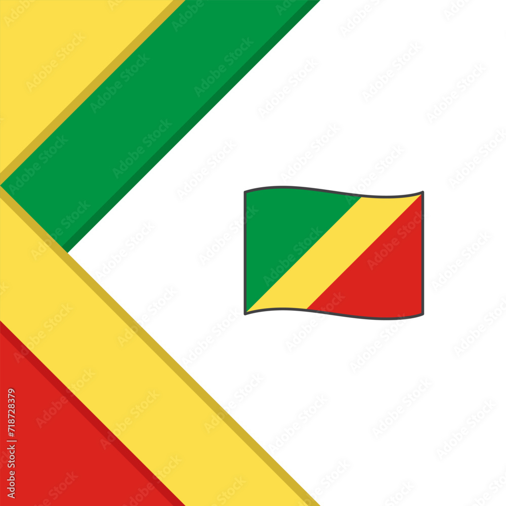 Fototapeta premium Republic Of The Congo Flag Abstract Background Design Template. Republic Of The Congo Independence Day Banner Social Media Post. Republic Of The Congo Illustration