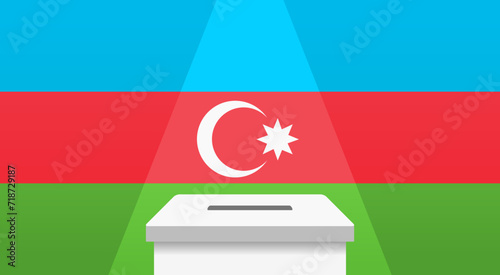 Azerbaijan Presidential Election Illustration with Ballot Box and Flag photo