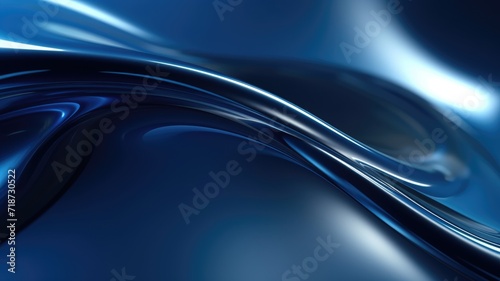 The close up of a glossy metal surface in blue color with a soft focus. Generative AI AIG30. generative AI