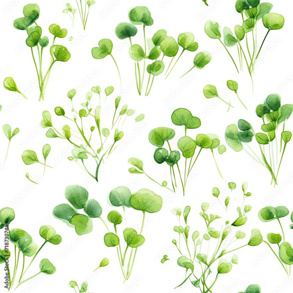 Abundance of Green Plants on White Surface Pattern
