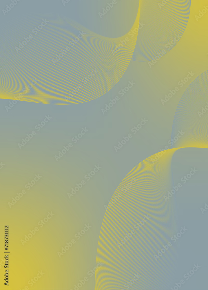 Abstract background vector grey, yellow with dynamic waves for business. Futuristic technology backdrop with network wavy lines. Premium template with stripes and gradient mesh for banner or poster