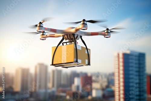 Drone shipping delivery innovations propeller efficiency, smart home automation. Inside arehouses factories, electronic navigation. Automated processes cyber security modern logistics parcel trade.