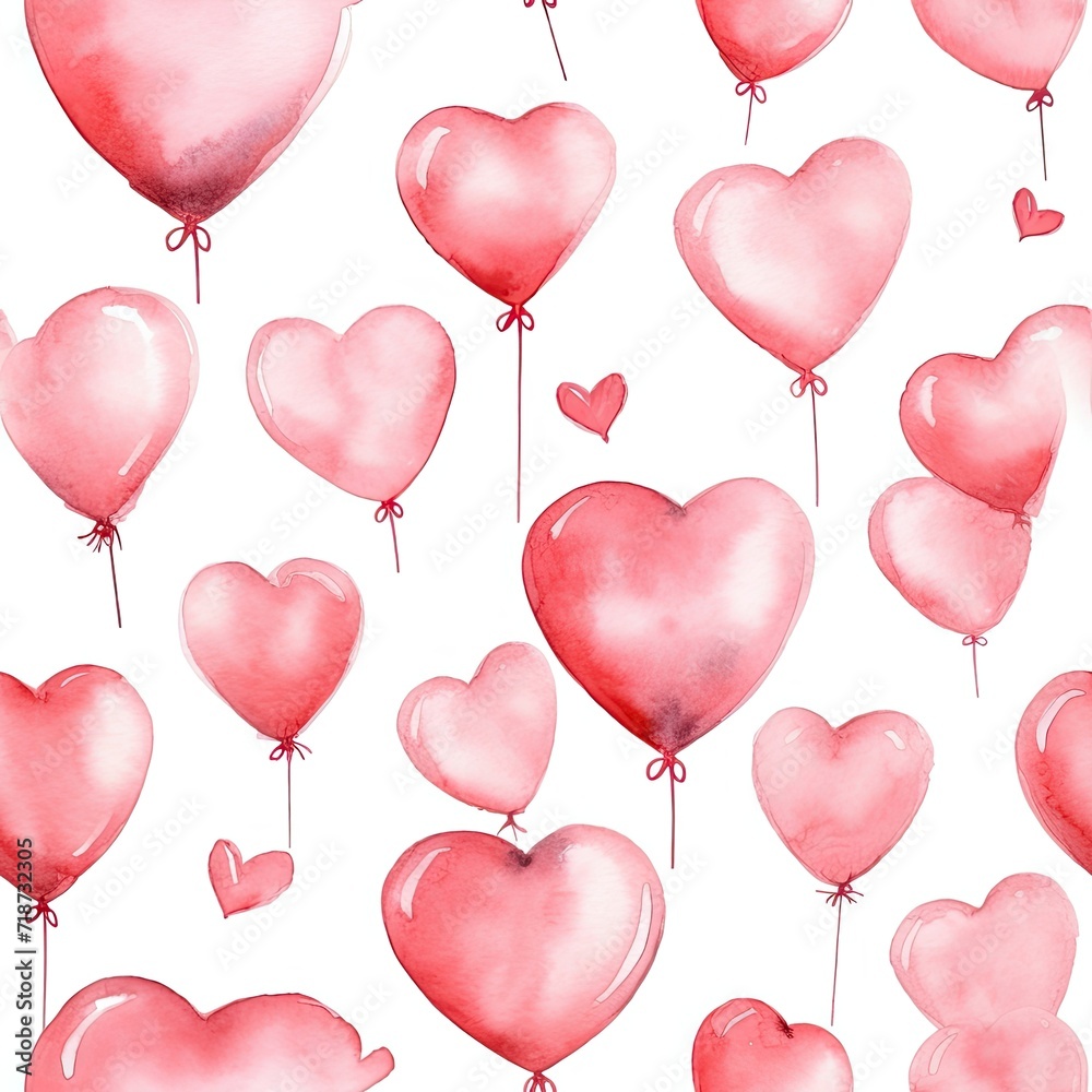 Heart Shaped Balloons Floating in the Air
