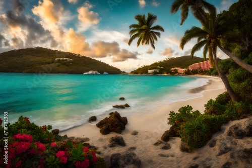 View at Emerald beach in St. Thomas © Muhammad