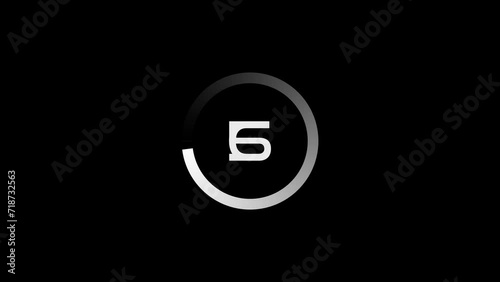 10 second countdown timer animation with gradient overlay on black screen photo