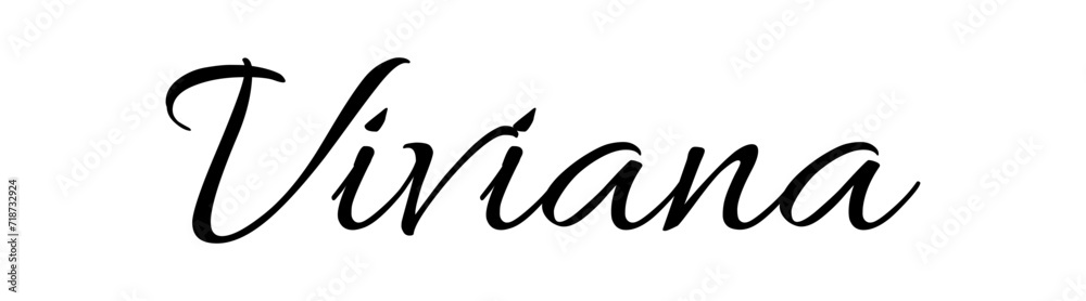 Fototapeta premium Viviana - black color - name - ideal for websites, emails, presentations, greetings, banners, cards, books, t-shirt, sweatshirt, prints, cricut, silhouette, 
