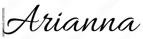 Arianna - black color - name - ideal for websites, emails, presentations, greetings, banners, cards, books, t-shirt, sweatshirt, prints, cricut, silhouette,	 photo