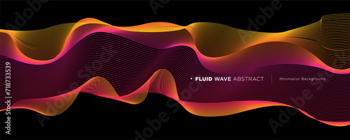 Vector wavy lines flowing dynamic colorful gradient light isolated on black background for the concept of technology  digital  communication  science  music  artificial intelligent