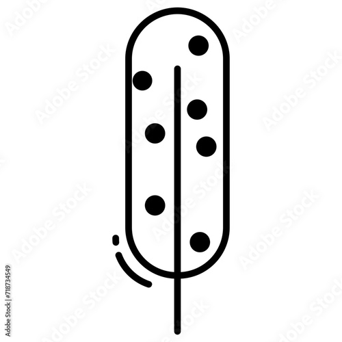 guinea fowl feathers glyph and line vector illustration