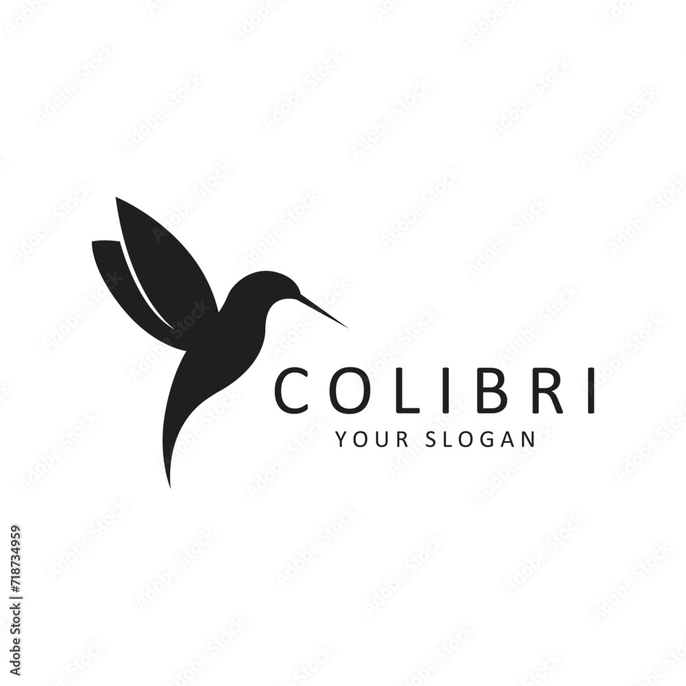 Beautiful Simple Bird Colibri Logo Design Vector. This logo is great for companies or businesses related to animals, and nature photographer