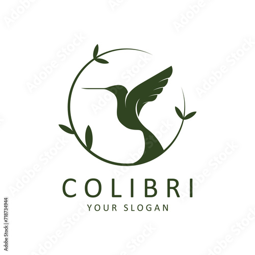 Beautiful Simple Bird Colibri Logo Design Vector. This logo is great for companies or businesses related to animals, and nature photographer