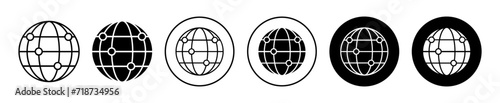 domain symbol icon sign collection in white and black
