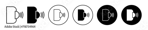 sensor symbol icon sign collection in white and black 