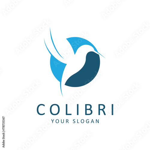 Beautiful Simple Bird Colibri Logo Design Vector. This logo is great for companies or businesses related to animals, and nature photographer